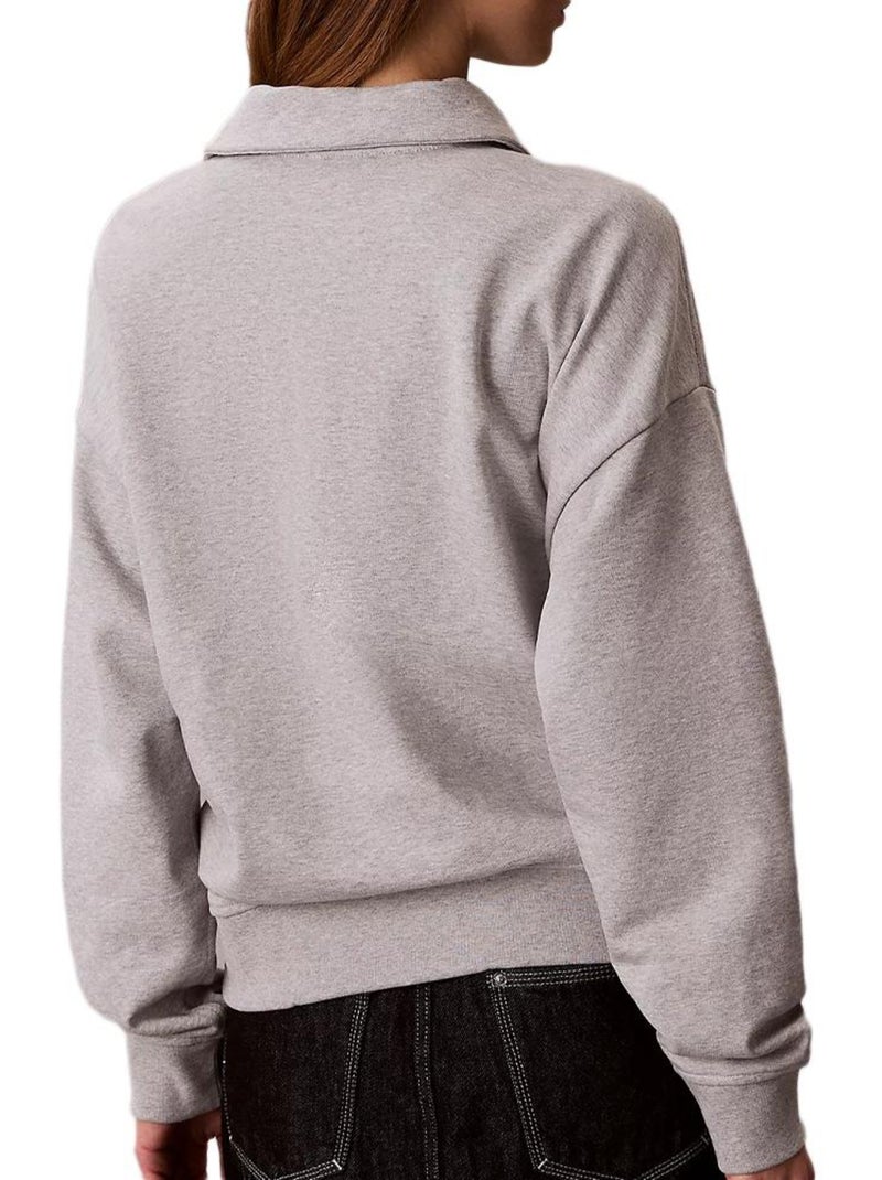 Sweat Femme Calvin Klein Jeans Gris Argenté - Kiabi