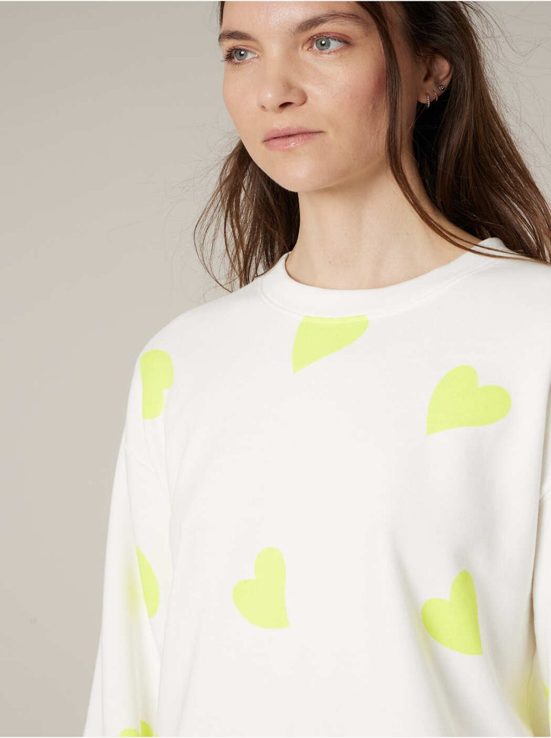 Sweat femme en coton doux 'Deeluxe' Jaune citron - Kiabi