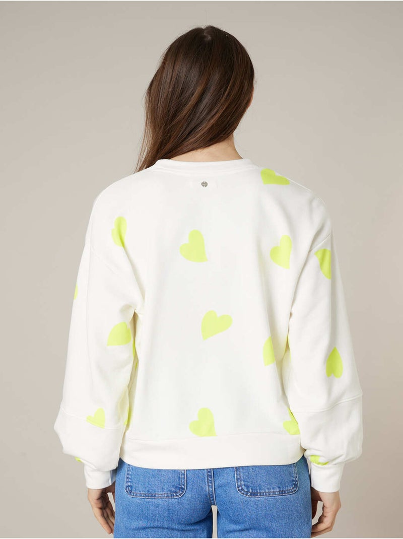 Sweat femme en coton doux 'Deeluxe' Jaune citron - Kiabi