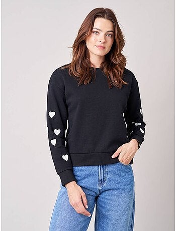 Sweat femme en coton mélangé 'deeluxe'