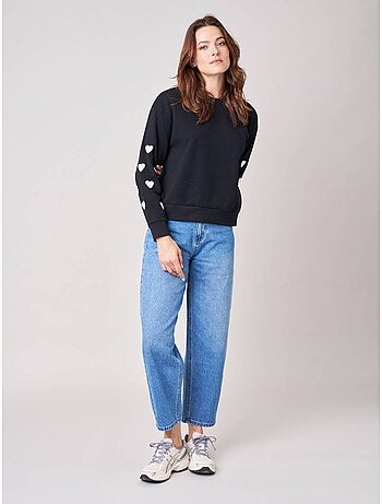 Sweat femme en coton mélangé 'deeluxe'