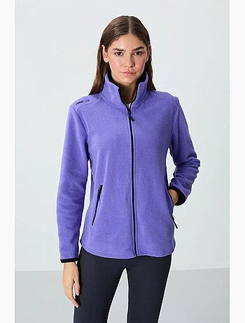 Sweat femme en maille peluche à zip tommy