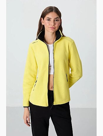 Sweat femme en maille peluche à zip tommy