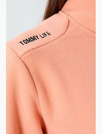 Sweat femme en maille peluche à zip tommy