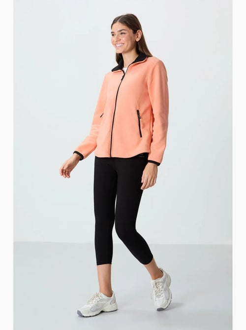 Sweat femme en maille peluche à zip tommy - Kiabi