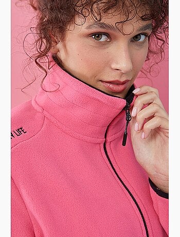Sweat femme en maille peluche à zip tommy