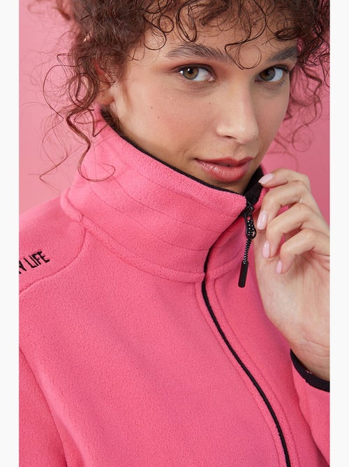 Sweat femme en maille peluche à zip tommy - Kiabi