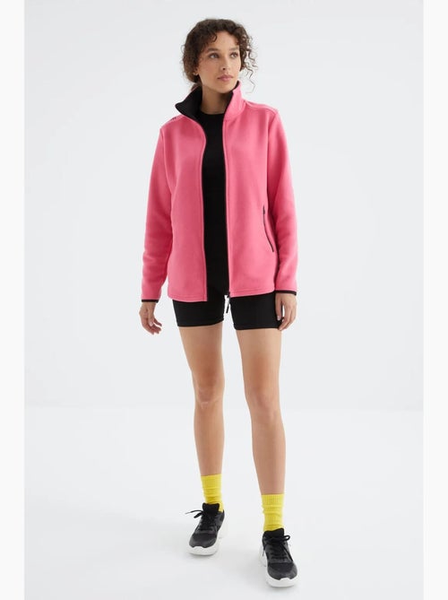 Sweat femme en maille peluche à zip tommy - Kiabi