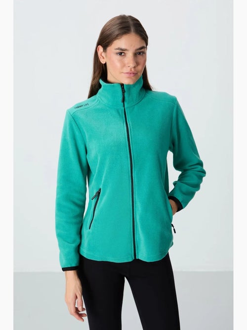 Sweat femme en maille peluche à zip tommy - Kiabi
