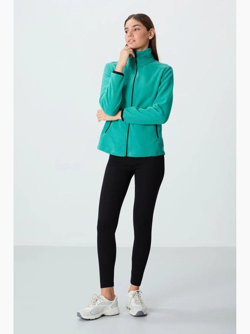 Sweat femme en maille peluche à zip tommy - Kiabi