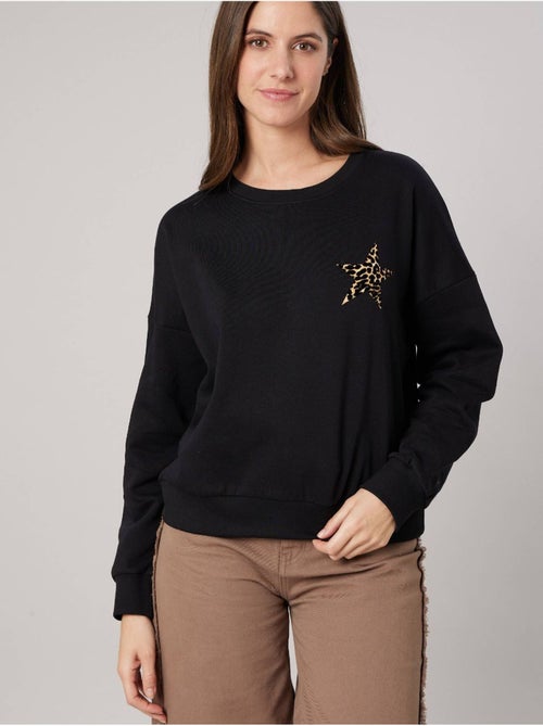 Sweat femme imprimé étoile léopard 'Deeluxe' - Kiabi Sweat femme imprimé étoile léopard 'Deeluxe' - Kiabi
