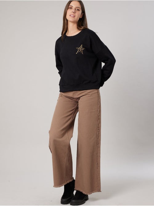 Sweat femme imprimé étoile léopard 'Deeluxe' - Kiabi Sweat femme imprimé étoile léopard 'Deeluxe' - Kiabi