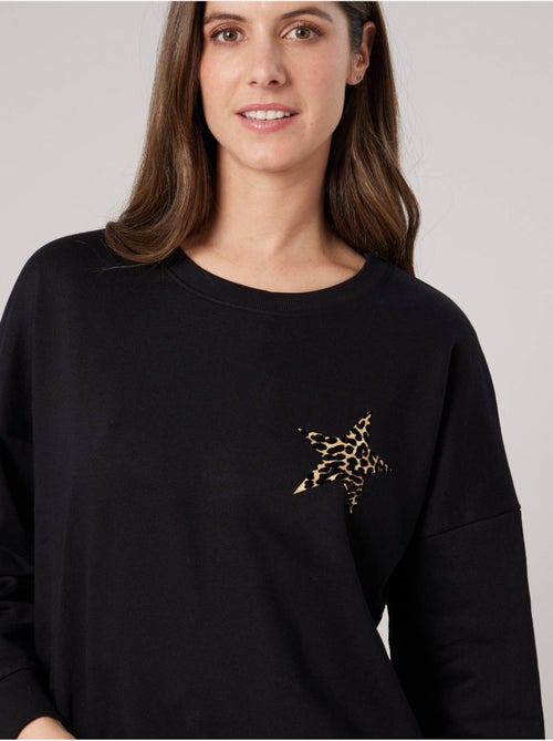 Sweat femme imprimé étoile léopard 'Deeluxe' - Kiabi Sweat femme imprimé étoile léopard 'Deeluxe' - Kiabi