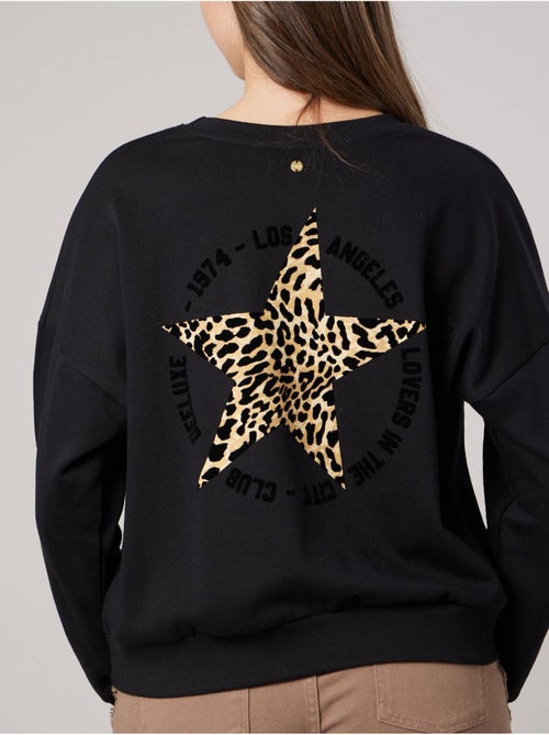 Sweat femme imprimé étoile léopard 'Deeluxe' - Kiabi Sweat femme imprimé étoile léopard 'Deeluxe' - Kiabi