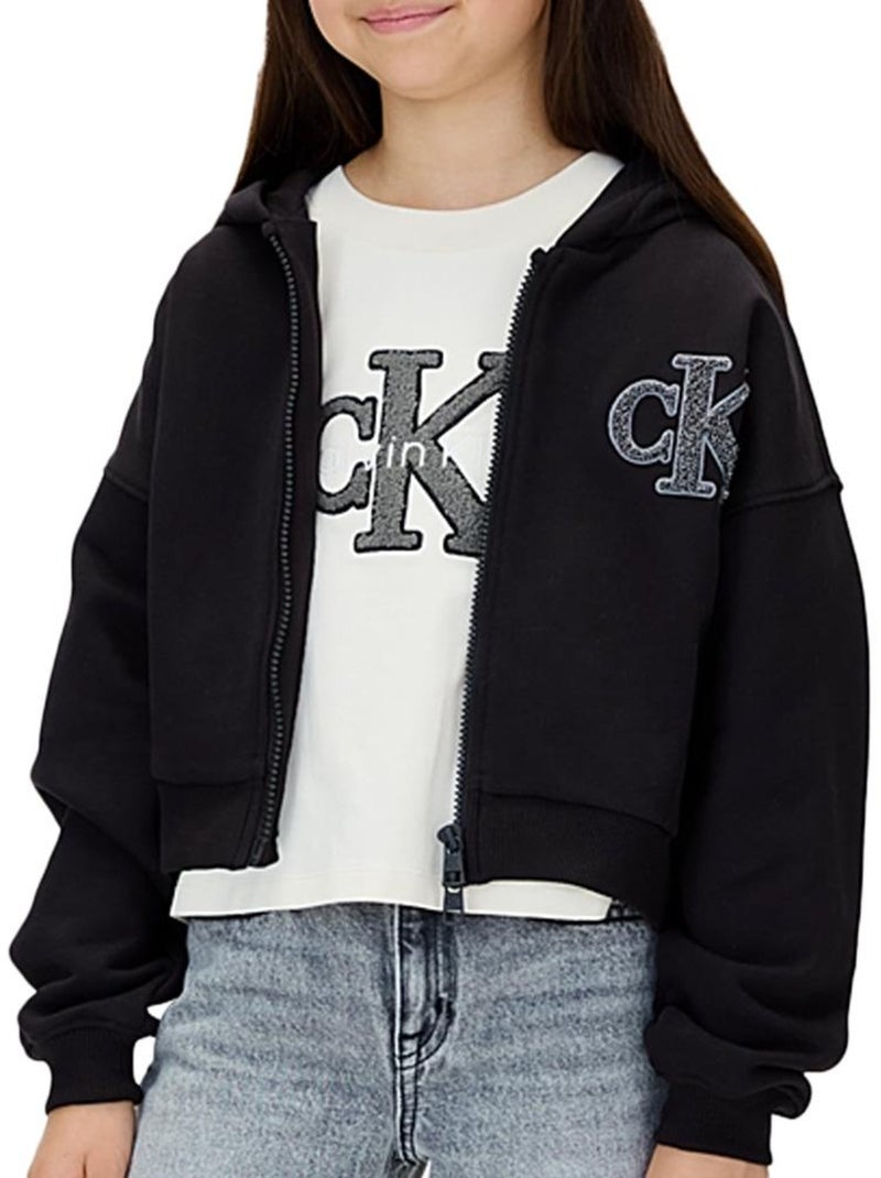 Sweat Fille Calvin Klein Jeans Noir - Kiabi