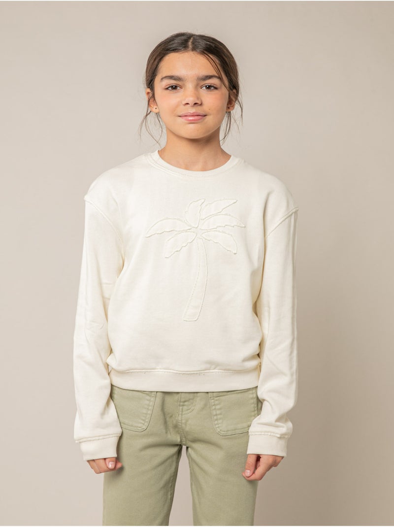 Sweat fille en 100% coton  'Deeluxe' Blanc - Kiabi