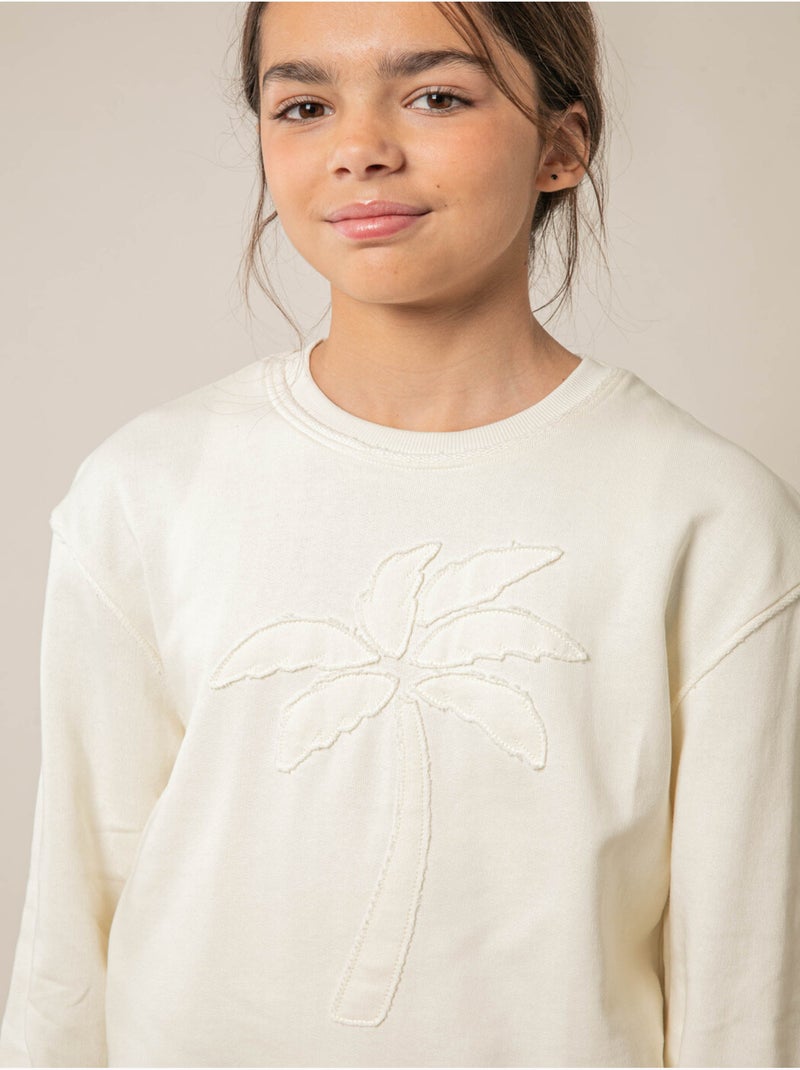 Sweat fille en 100% coton  'Deeluxe' Blanc - Kiabi