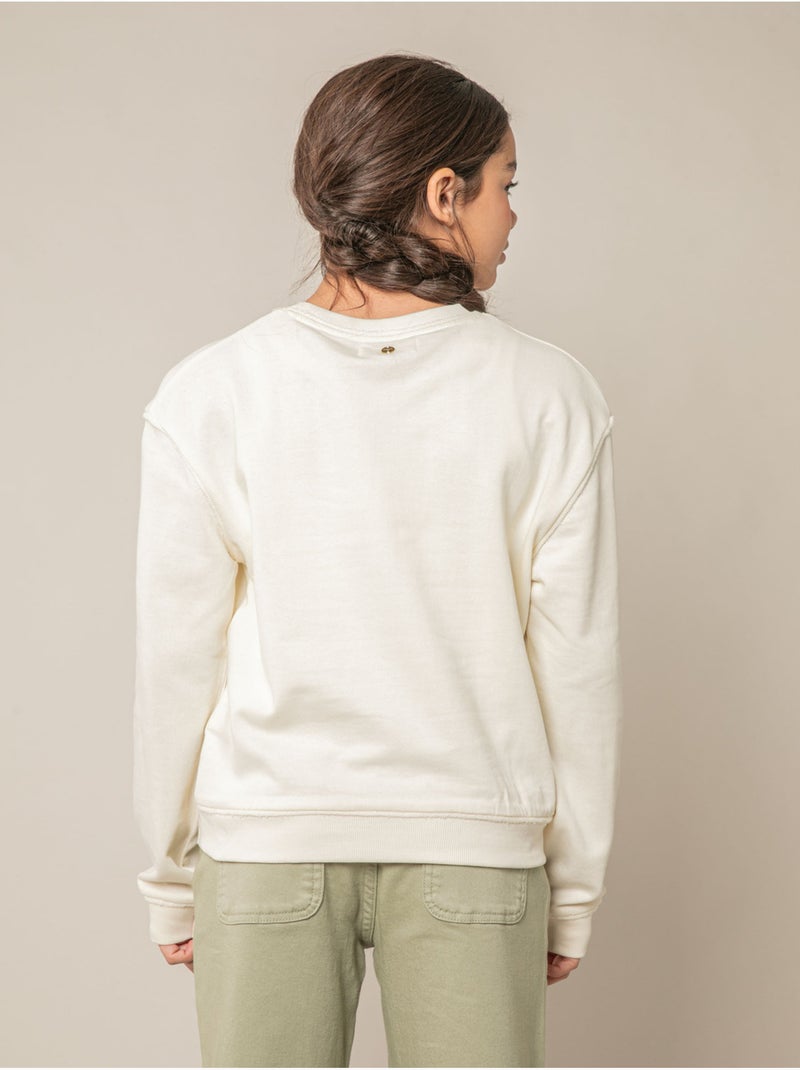 Sweat fille en 100% coton  'Deeluxe' Blanc - Kiabi