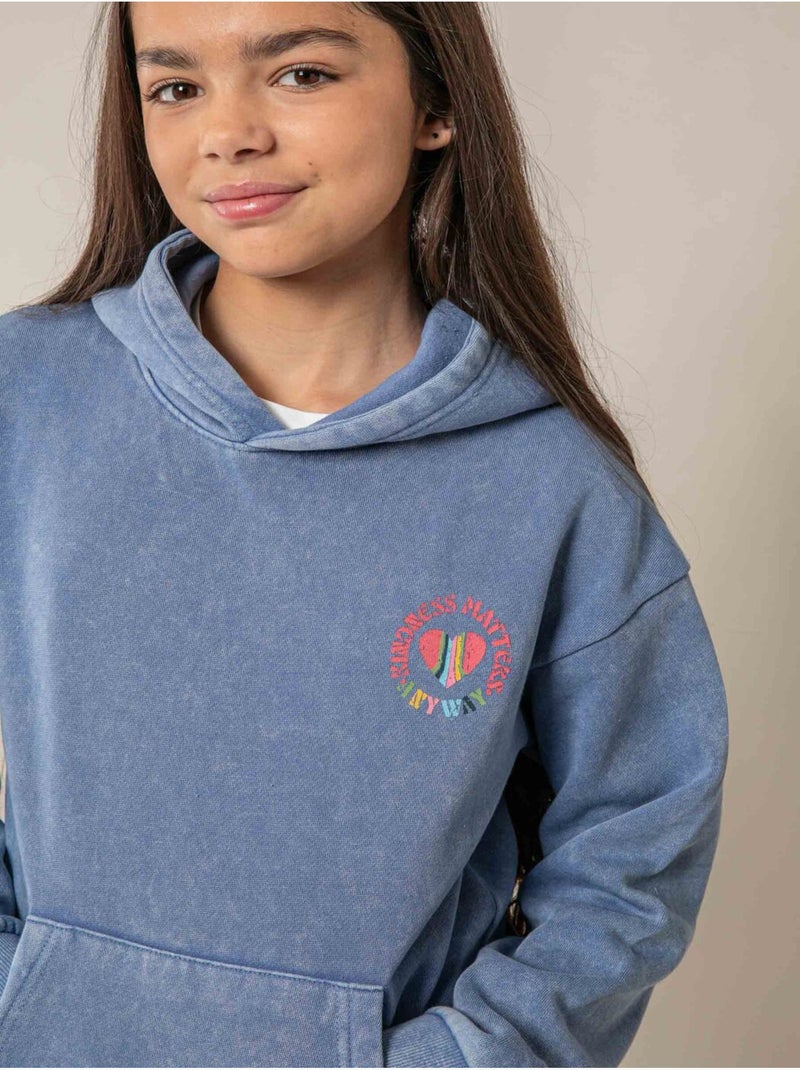 Sweat fille en coton 'Deeluxe' Bleu - Kiabi