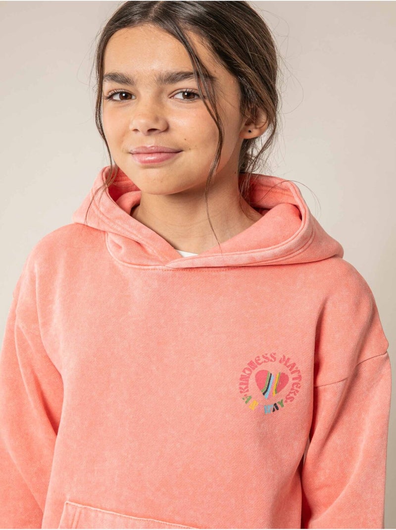 Sweat fille en coton 'Deeluxe' Orange mandarine - Kiabi