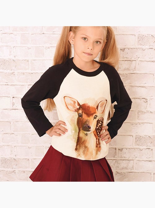 Sweat  Fille  Imprimé Bambi  THE FAWN - La Faute à Voltaire - Kiabi