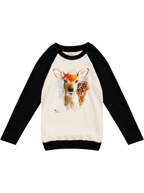 Sweat  Fille  Imprimé Bambi  THE FAWN - La Faute à Voltaire - Kiabi