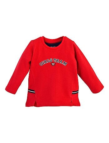 SWEAT FILLE MANCHES LONGUES ROUGE
