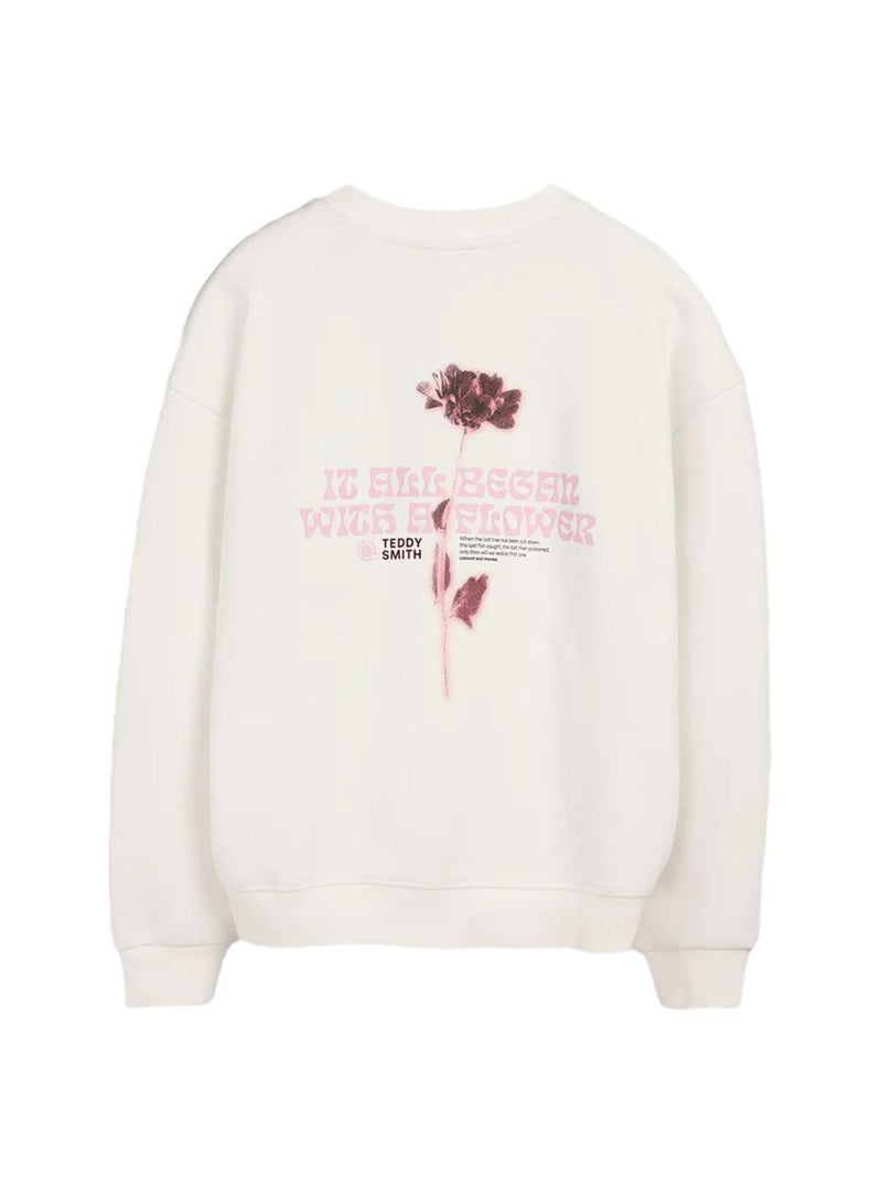 Sweat  Fille Teddy Smith Flow Blanc - Kiabi