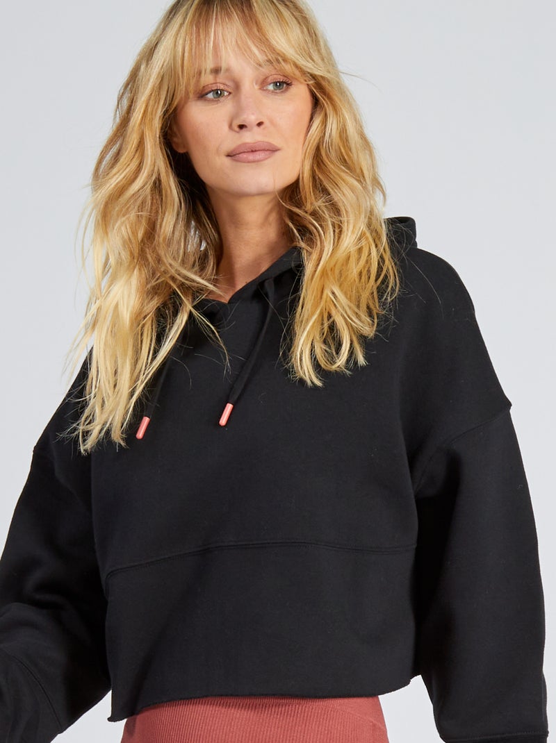 Sweat fit crop noir - Kiabi