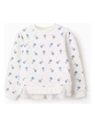 Sweat Floral avec Broderie Anglaise