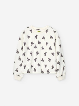 Sweat Floral Manches Bouffantes