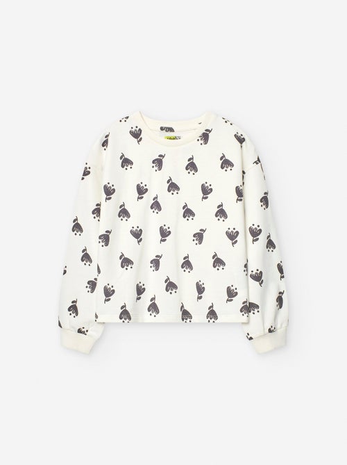 Sweat Floral Manches Bouffantes - Kiabi