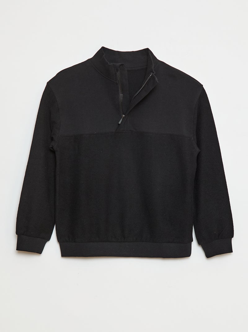 Sweat forme loose col camionneur Noir - Kiabi