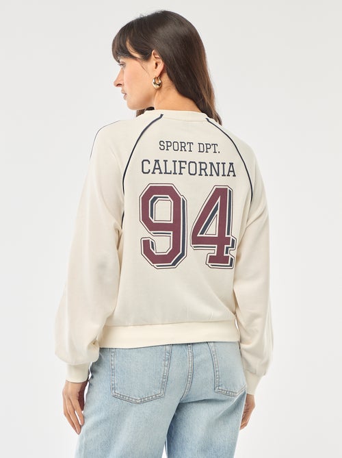 Sweat french terry avec bandes contrastées - Kiabi