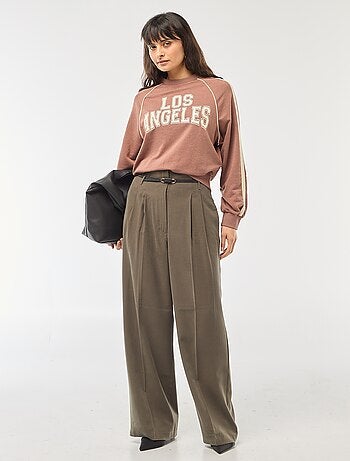 Sweat french terry avec bandes contrastées