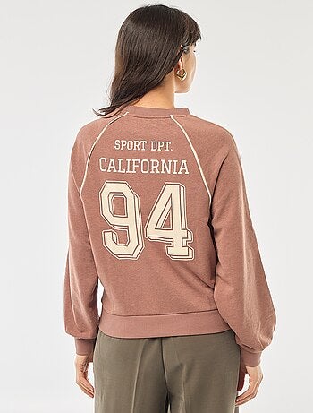 Sweat french terry avec bandes contrastées