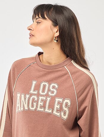 Sweat french terry avec bandes contrastées