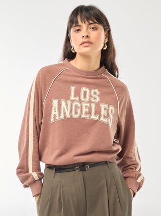 Sweat french terry avec bandes contrastées