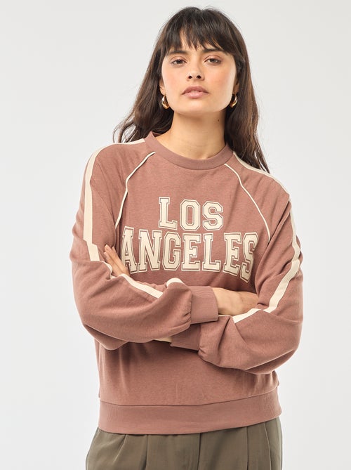 Sweat french terry avec bandes contrastées - Kiabi