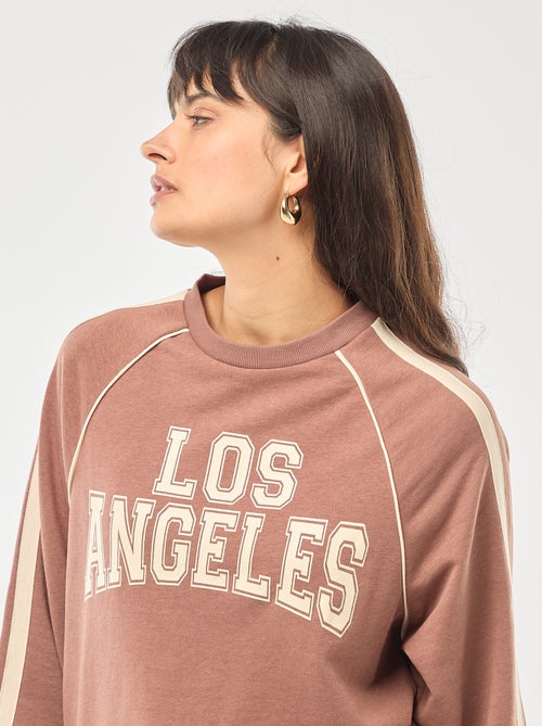 Sweat french terry avec bandes contrastées - Kiabi