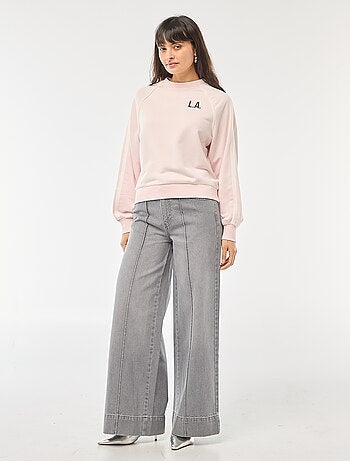 Sweat french terry avec bandes contrastées