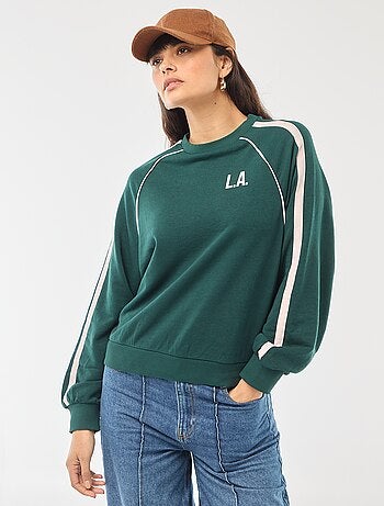 Sweat french terry avec bandes contrastées