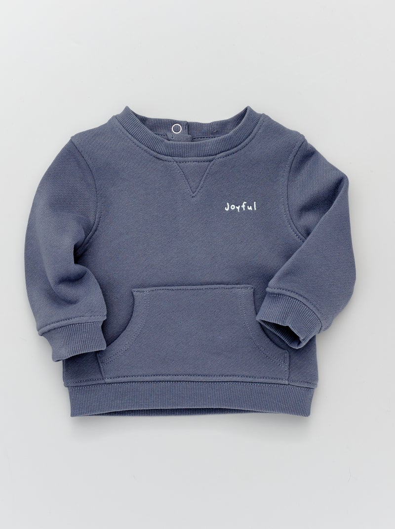 Sweat french terry bleu - Kiabi