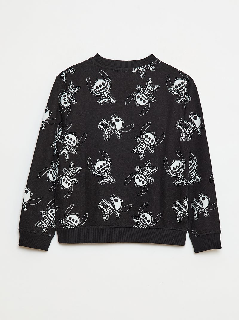 Sweat French Terry 'Disney' 'Stitch' Halloween Noir - Kiabi