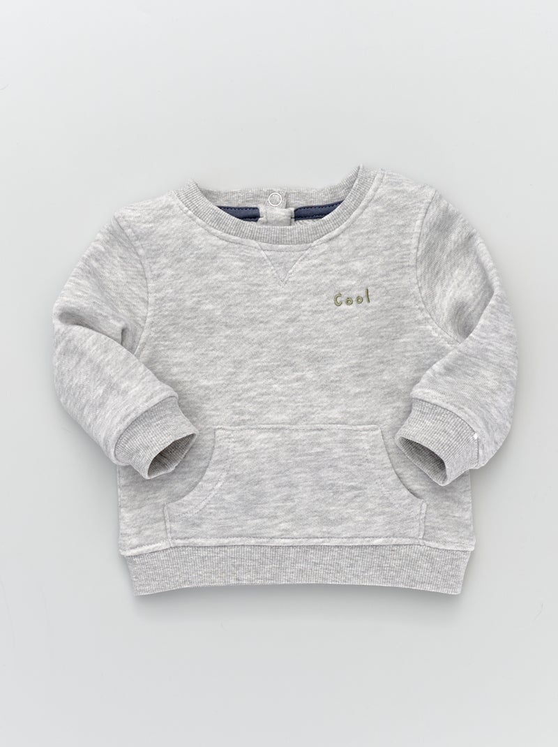 Sweat french terry gris - Kiabi