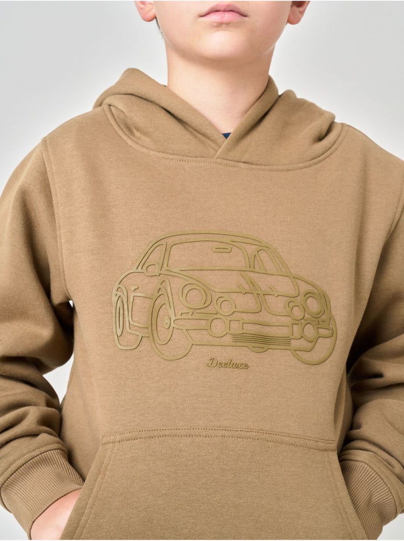 Sweat garçon avec imprimé graphique voiture 'deeluxe' Marron cappuccino - Kiabi