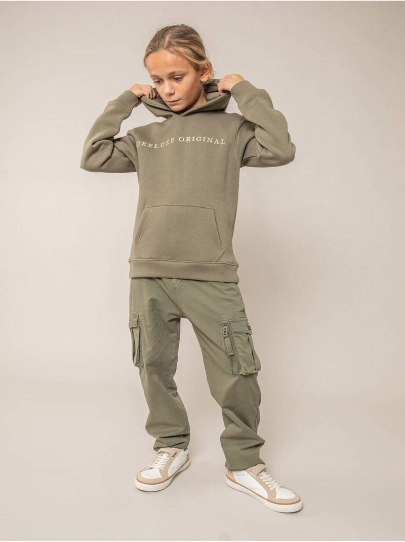 Sweat garçon en coton 'Deeluxe' Vert kaki clair - Kiabi