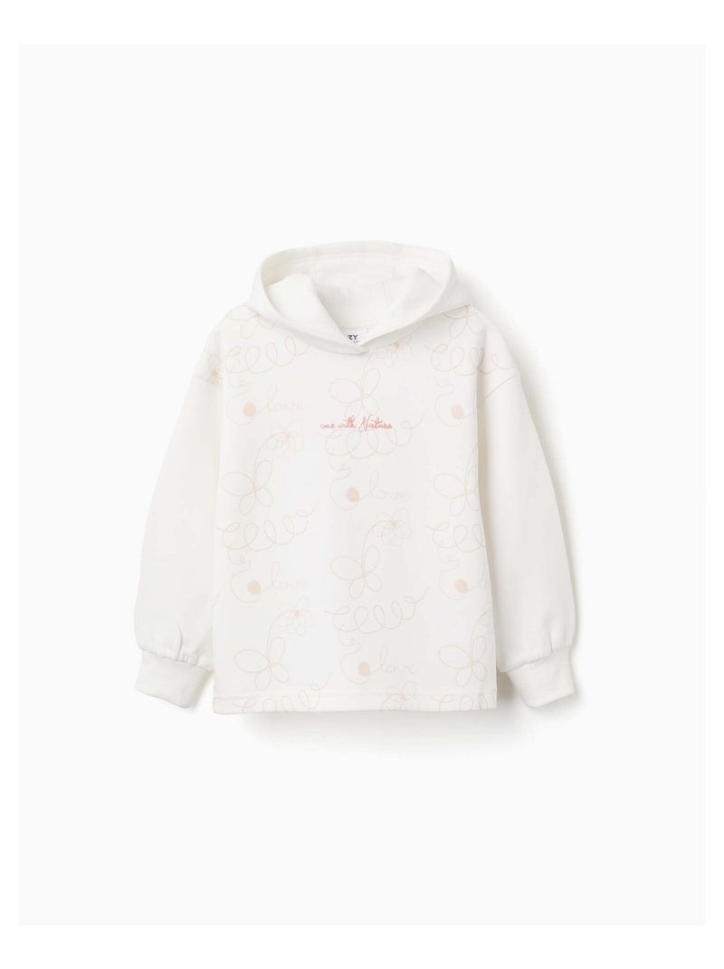 Sweat Gratté avec Capuche Blanc - Kiabi