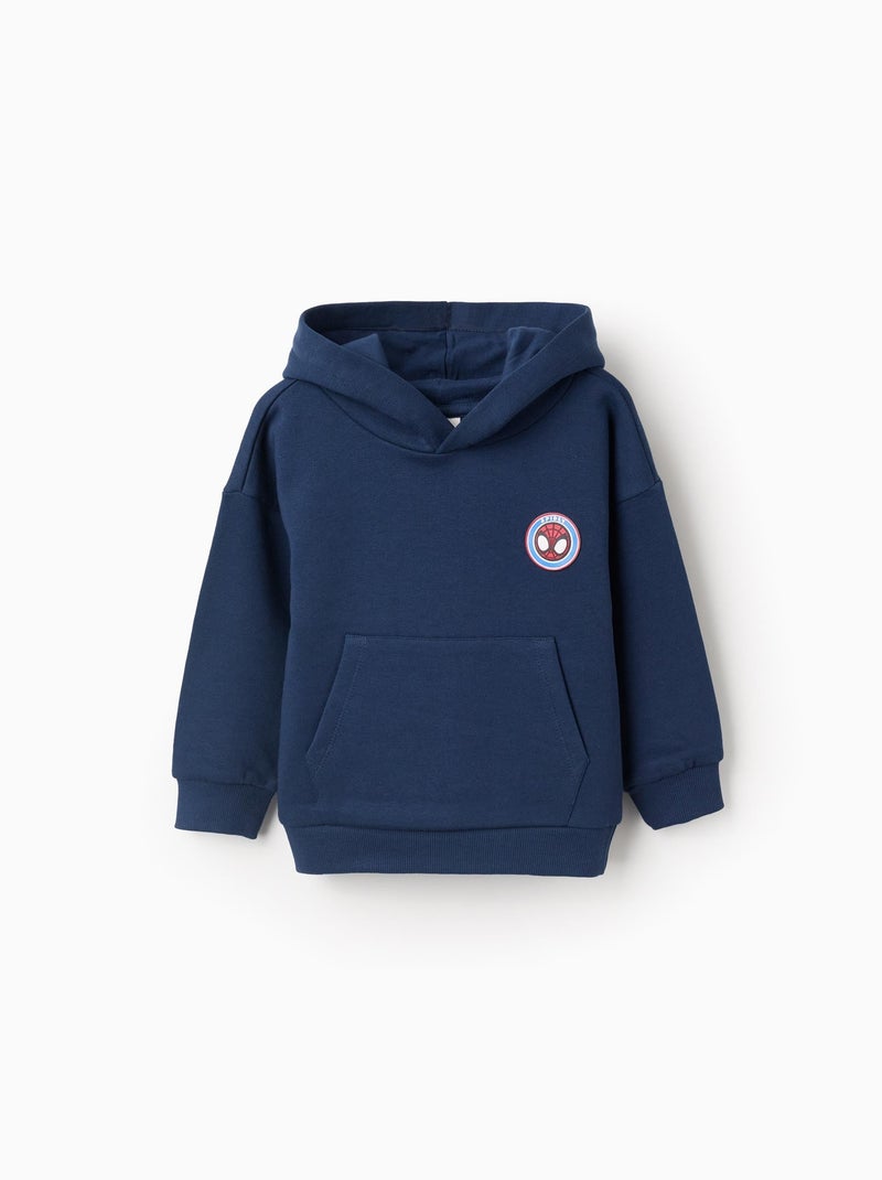 Sweat Gratté avec Capuche Spider-Man Bleu foncé - Kiabi