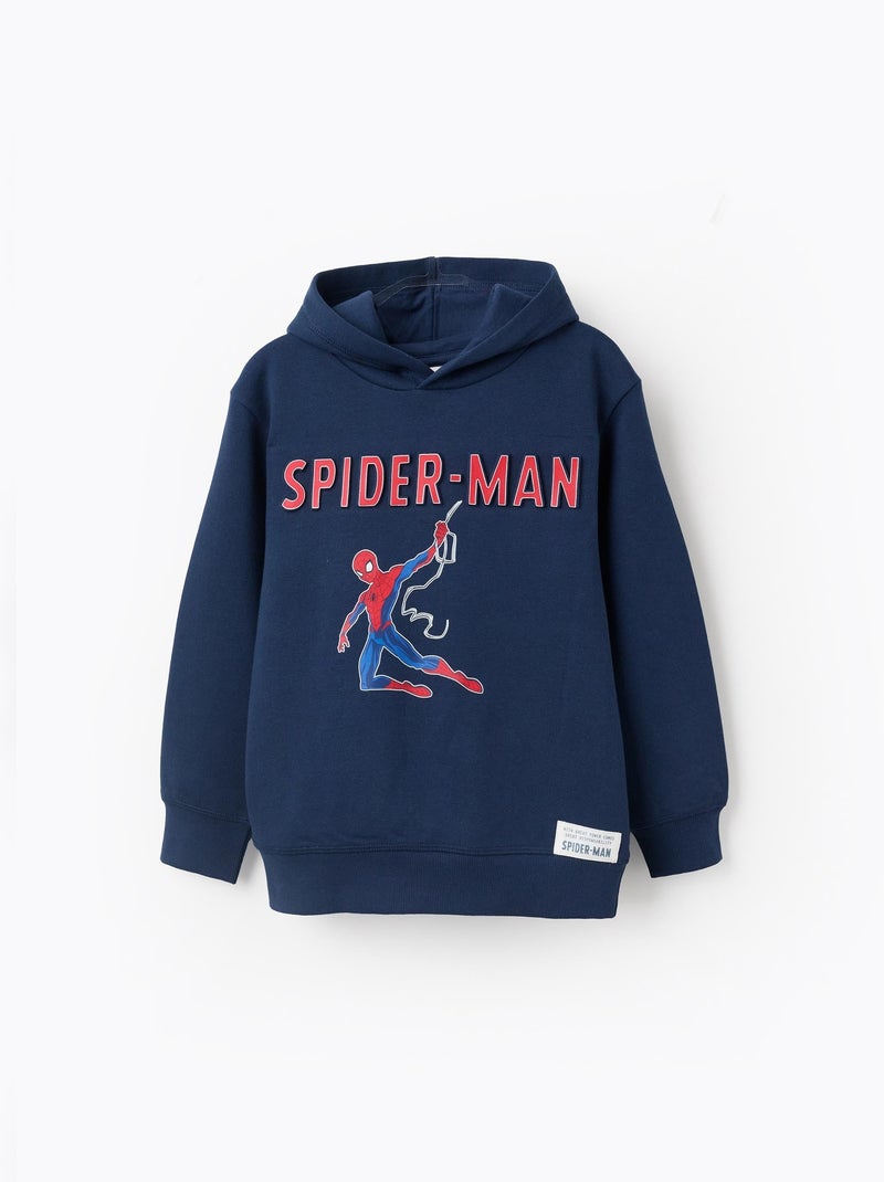 Sweat Gratté avec Capuche Spider-Man Bleu foncé - Kiabi